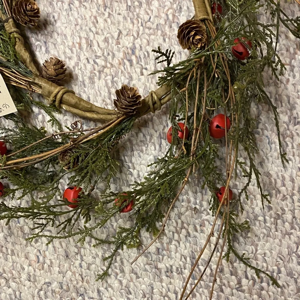 Festive Green and Red Holiday Wreath
